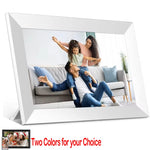 cadre photo numerique ecran tactile wifi 64go 1280x800 ips moderne blanc noir rouge