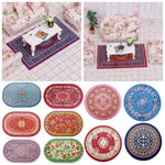 tapis miniature floral géométrique bleu rouge rose vert classique traditionnel maison poupée