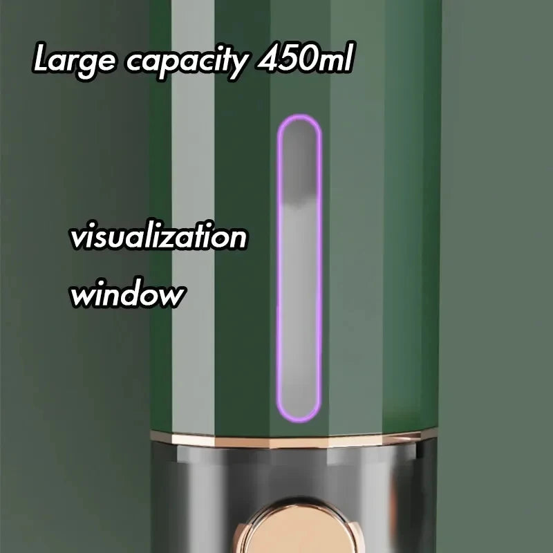distributeur savon liquide blanc vert moderne 450ml transparent minimaliste bouchon visualisation salle bain