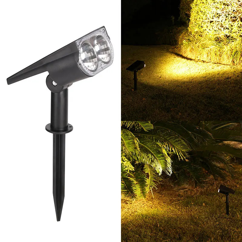 projecteur solaire moderne led ip65 fixation piquet éclairage extérieur jardin lumière blanche chaude rgb