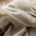rideau beige clair texture lin naturel semi transparent moderne rustique fenêtre