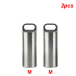 boîte rangement pilules acier inoxydable argenté moderne anneaux bouchons porte clés