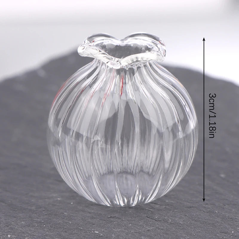 miniatures bouteilles verre transparent texturé vintage bouchons liège couvercle verre