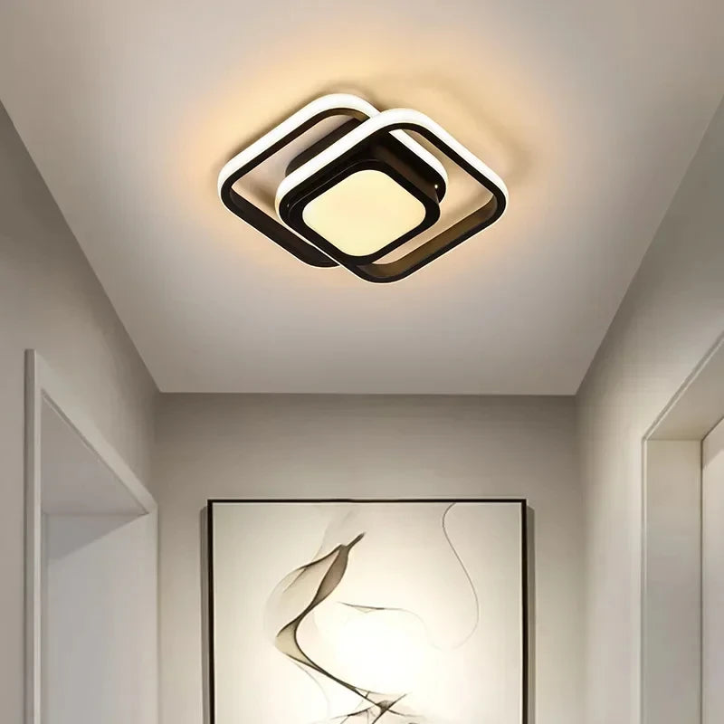 Lampe LED moderne minimaliste blanc noir acrylique fer métal plafonnier éclairage quotidien flux lumineux