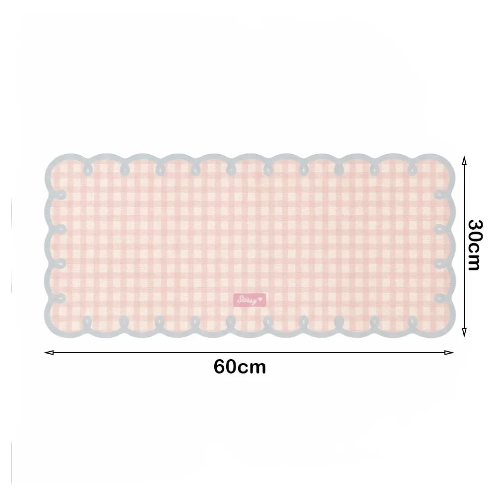 tapis moderne carreaux beige rose bleu adhésif 30x60cm 35x80cm opaquet décors