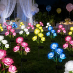 lumières solaires décoratives extérieures fleurs roses bleu jaune rouge blanc patio jardin moderne