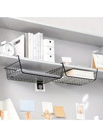 panier rangement multifonctionnel noir maille métallique moderne adhésif cuisine étudiant garde robe chambre