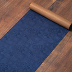 serviettes table chinoises classiques fleurées opaques bleu clair marine marronclair marronn foncé 150cm 200cm