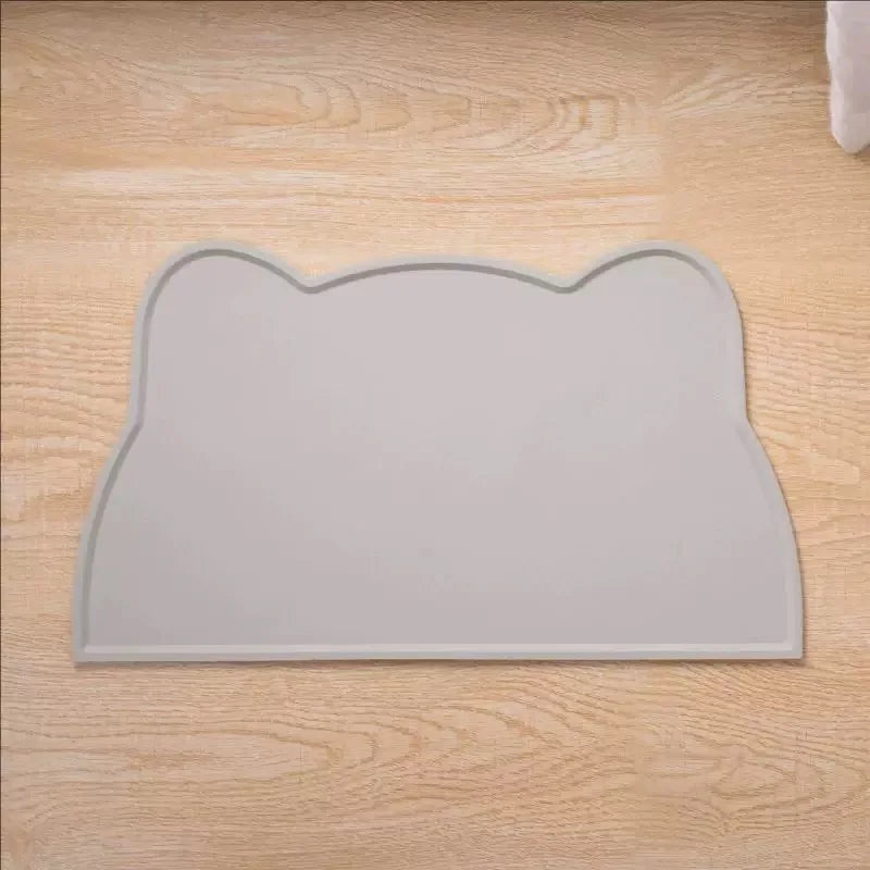 tapis nourriture animaux silicone orange jaune bleu moderne sans motif anti débordement imperméable