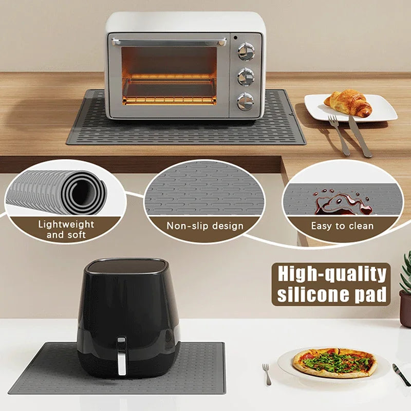 protector pad silicone gris perforé moderne adhésif cuisine respectueux environnement 50x40cm