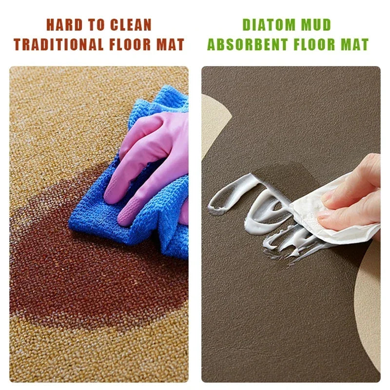 tapis sol moderne gris marbré adhésif salon super absorbant long rectangle