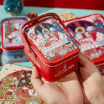 boîte biscuits blanc rose bleu vintage lapins mignons fleurs rubans anniversaire fête portable