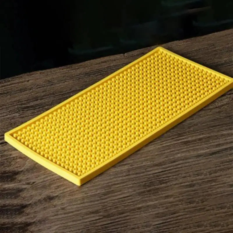 tapis drainage antidérapant vin noir jaune texturé moderne utilitaire barista ustensiles