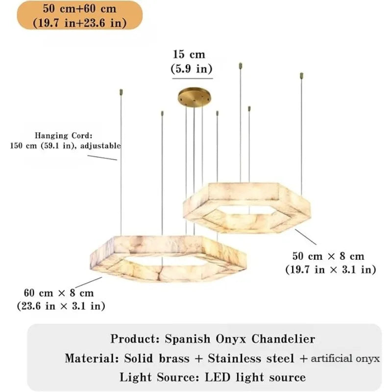 luminaire suspension moderne marbre beige géométrique salon salle manger décoration intérieur luxe
