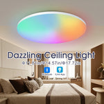 plafonnier circulaire moderne lumineux arc ciel télécommande app blanc led