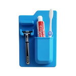 porte accessoires salle bain moderne adhésif brosse dents brosse maquillage rasoir tube dentifrice flacon