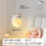 lampe suspendue moderne blanche oiseau lune enfantine texture réfléchissante cordon blanc chambre enfants