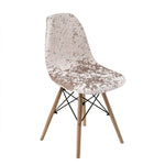 housse chaise velours brillante moderne bleu blanc protection polyester elasthanne