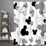 rideau douche mickey mouse blanc noir gris moderne pop art chambre enfant decoration