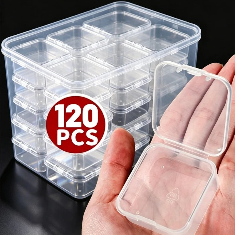 boîtes rangement transparentes modernes empilables couvercle clips portables bijoux 4.3cm 4.3cm 2cm
