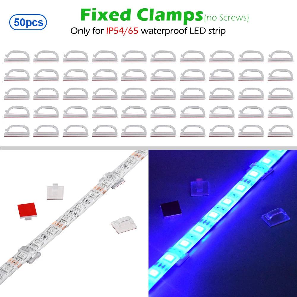 Ruban led transparent moderne clips câbles ip20 ip65 certification fcc rohs