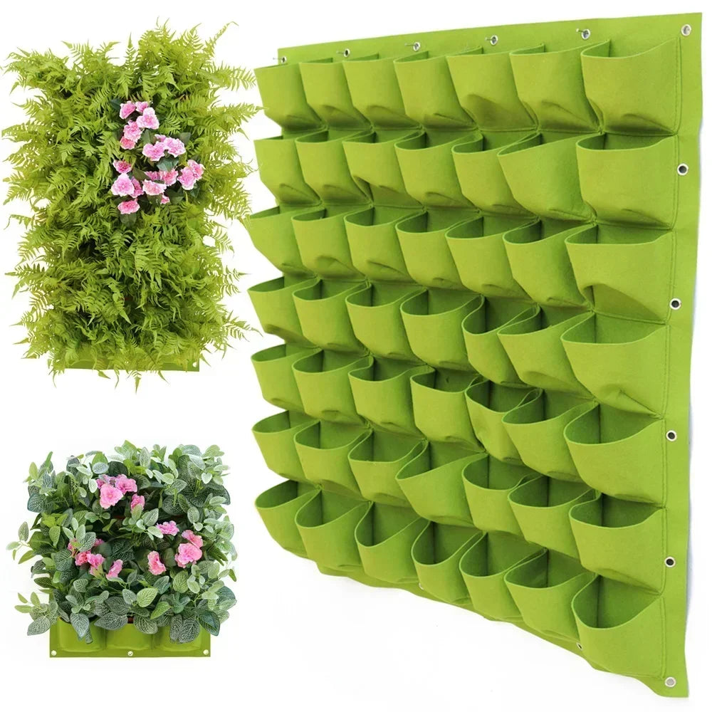 sacs culture vert texture tissée moderne pochettes individuelles jardinière murale fleurs plantes vertes non
