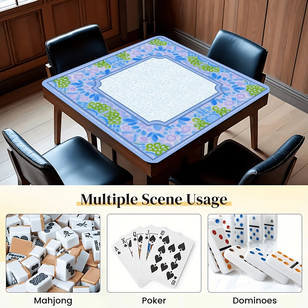 tapis jeu moderne fleur bleu violet polyestère caoutchouc table mahjong board game køkken