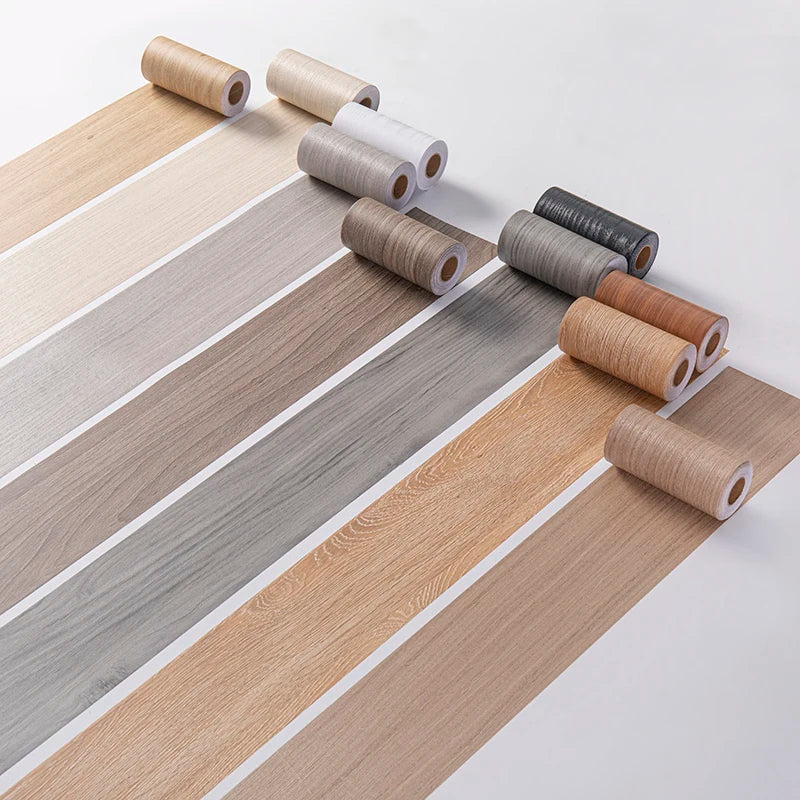 autocollants muraux imitation grain bois moderne ruban adhésif décoratif beige gris noir salon chambre