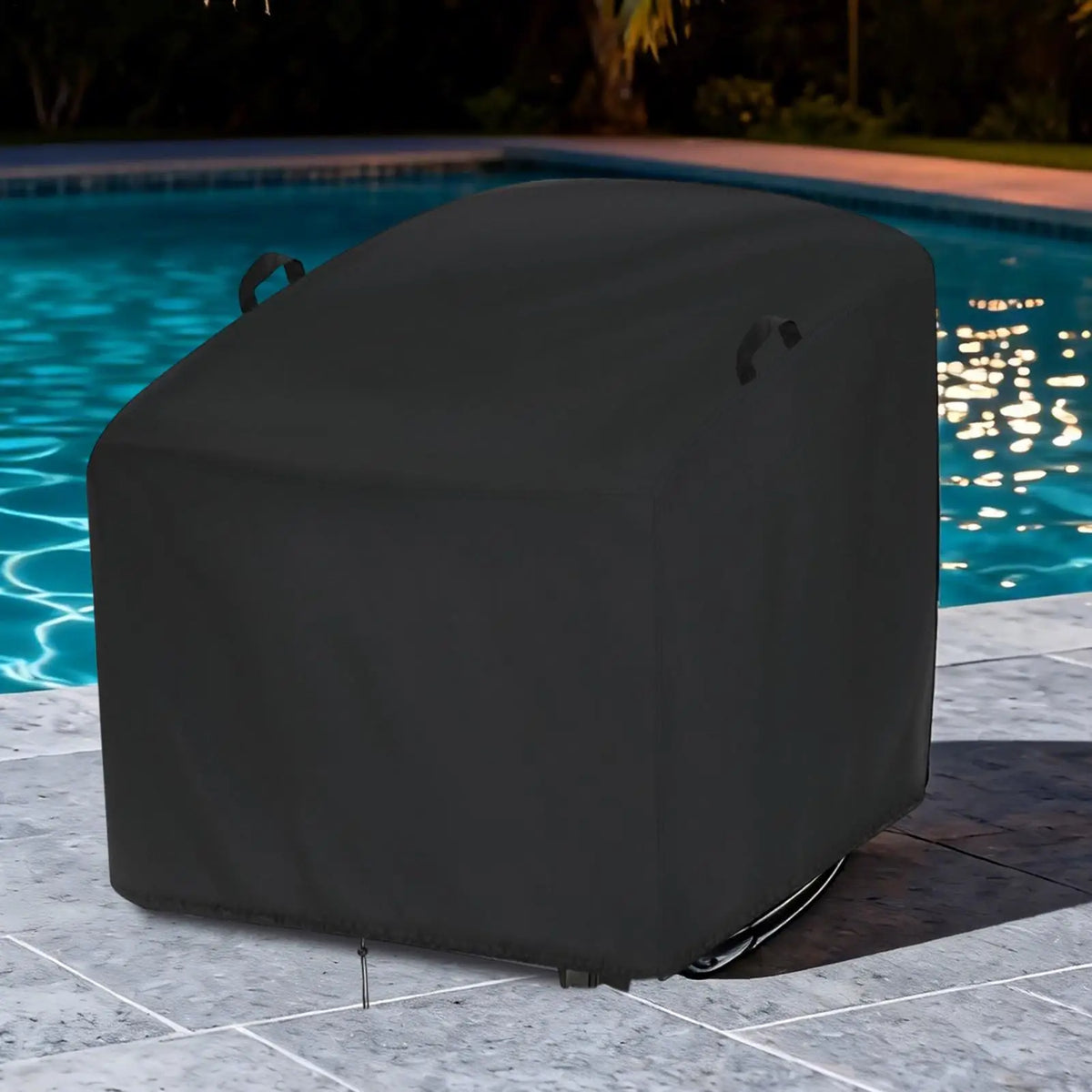 couverture chaise balançoire noire imperméable protection extérieure polyester moderne poignées