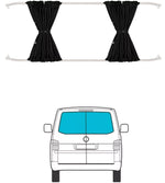 rideaux van utilitaire tissu plissé noir gris bleu vert opaques
