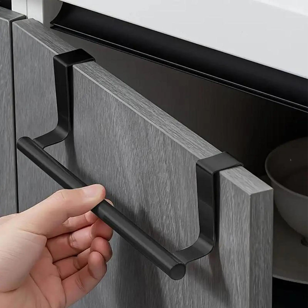 porte serviettes mural acier inoxydable noir blanc moderne clips cuisine maison appartement