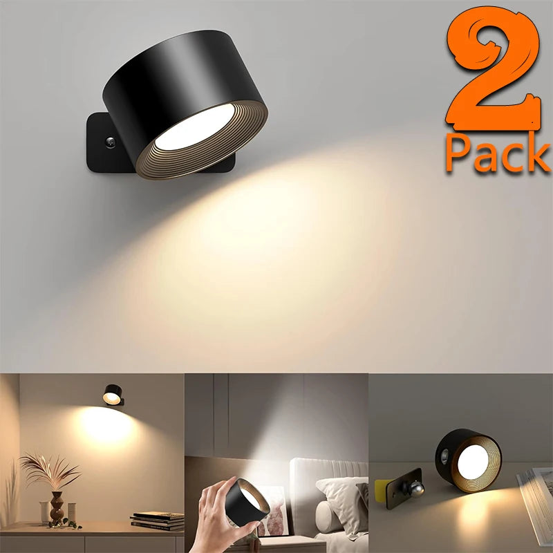 applique murale led moderne noire rechargeable tactile portable chambre lecture