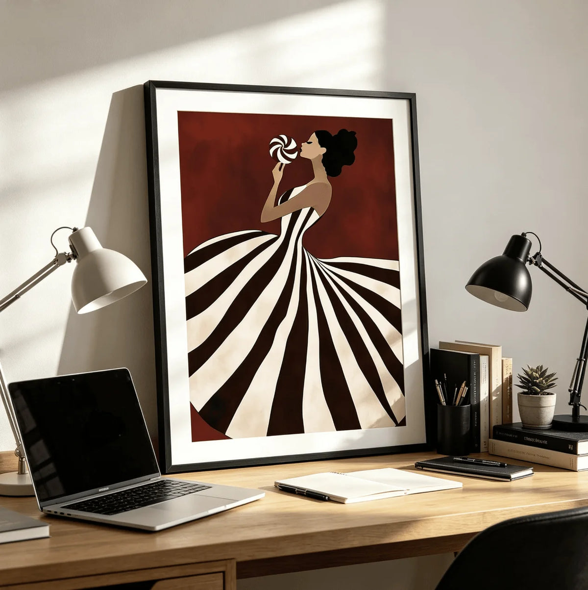 affiche abstraite rayées rouges moderne sans cadre toile impression murale chambre salon