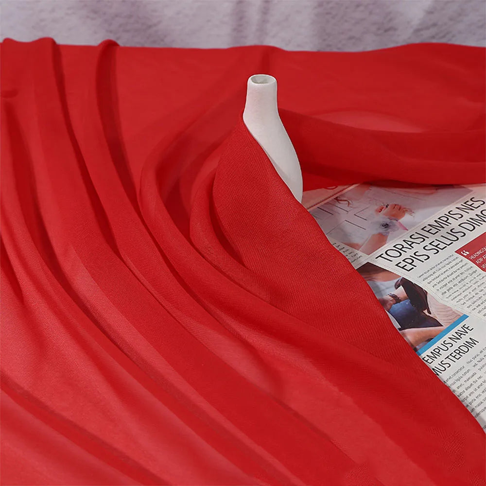 tissu polyester mousseline uni transparent rose bleu clair blanc robes bal voiles mariée cérémonie