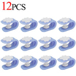 clips fixation violet rose bleu fleurs blanches moderne pratique 12pcs