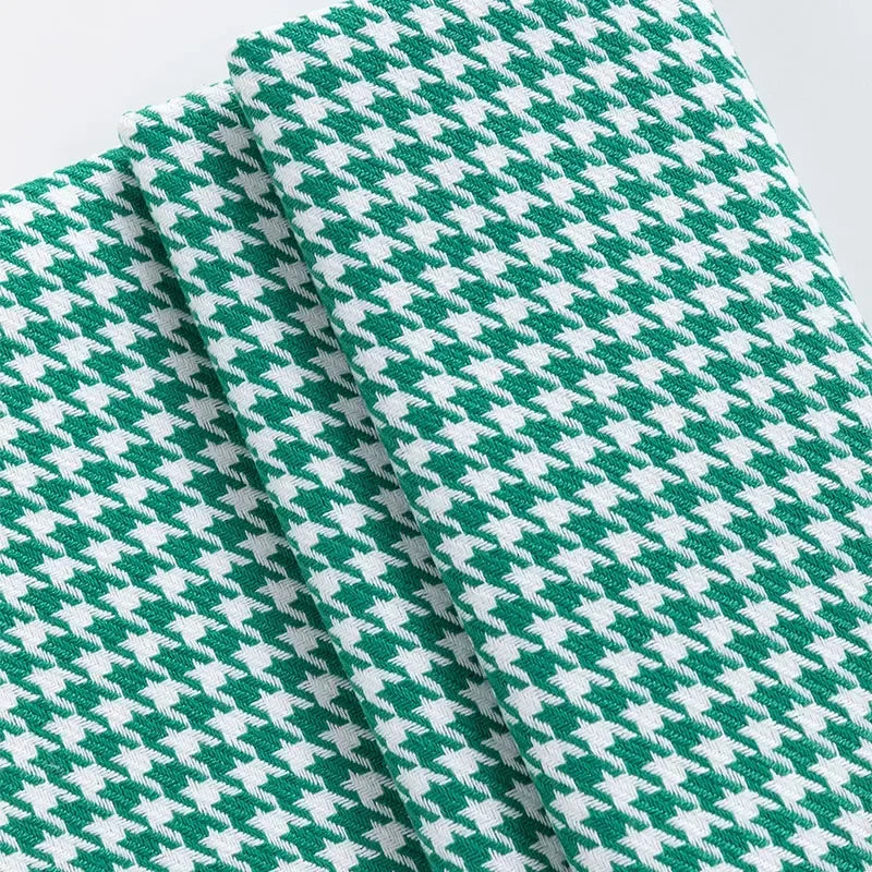 tissu houndstooth orange gris bleu marine vert noir blanc classique résistant couture 100x150cm