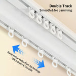 rideaux double rail système silencieux fixation blanc minimaliste pvc opaque coulissant
