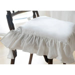 Housse coussin chaise coton volants blanc