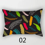taie d'oreiller rectangulaire 30x50cm housse coussin décoration moderne motif abstrait coton polyester