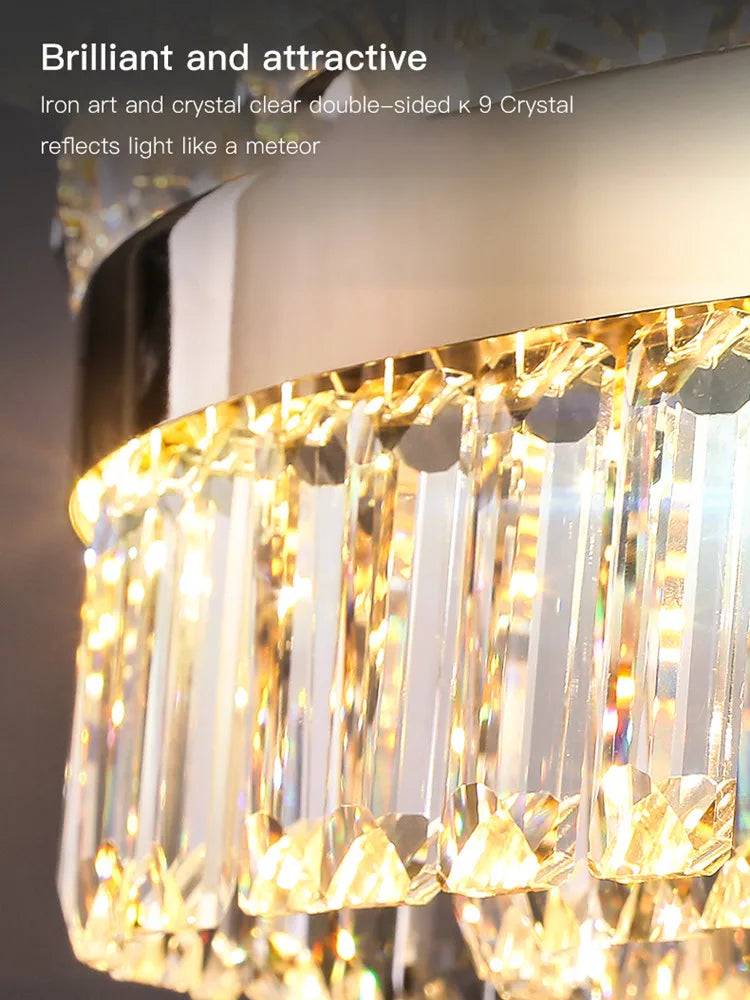 lustre suspendu cristal brillant doré élégant salon chambre 2000 82000 lumens 90 260V