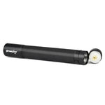 lampe torche led noire moderne télescopique texture carbone cordelette portable