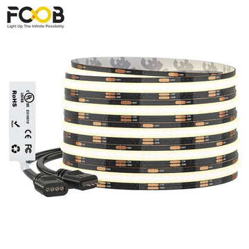 ruban led flexible noir blanc 640 lumières 2700k 6500k ip66 clips moderne