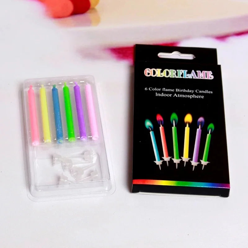 bougies anniversaire violet jaune bleu vert rose rouge adhésifs modernes simples super lumineuses fantaisie