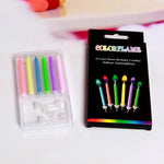 bougies anniversaire violet jaune bleu vert rose rouge adhésifs modernes simples super lumineuses fantaisie