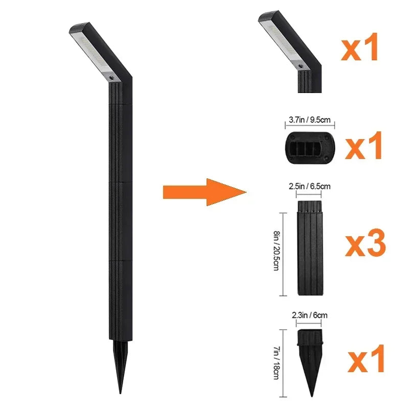 lumière solaire ip65 led rgb noir moderne extérieure jardin allée patio