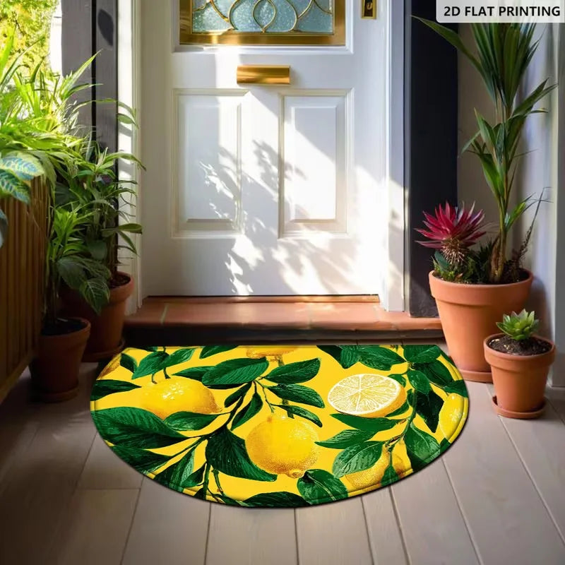 tapis moderne antidérapant citron jaune vert blanc 40x60cm 50x80cm 60x90cm salon chambre