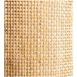 Détail de la tête tissé de l'applique murale en rotin boho