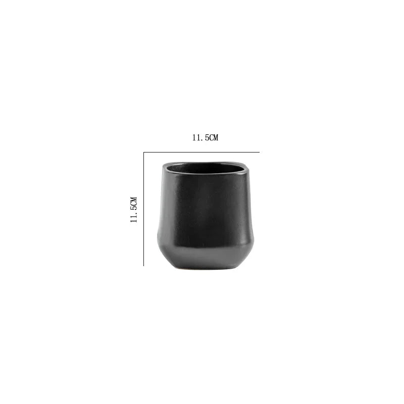 Cache pot céramique moderne blanc doré noir plante verte lisse brillant minimaliste