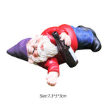 ornement gnome résine rouge vert bleu classique deco jardinextérieur statuenaine textureopacitéCHAUFFEURREMPLACER