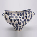 vase céramique bleu marron abstraction moderne minimaliste artisanalintérieur rustic organique